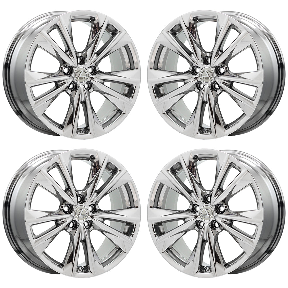 19 Lexus ES350 Bright Chrome OEM Factory Wheels & Rims Set 74377 - Direct Replacement for Luxury Sedan | Perfect for Car Upgrades & Showroom Display