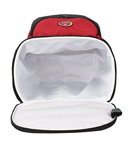 16 Quart Insulated Rolling Cooler with 2 Compartments - Red | Portable for Picnics, Beach, Camping & Tailgating