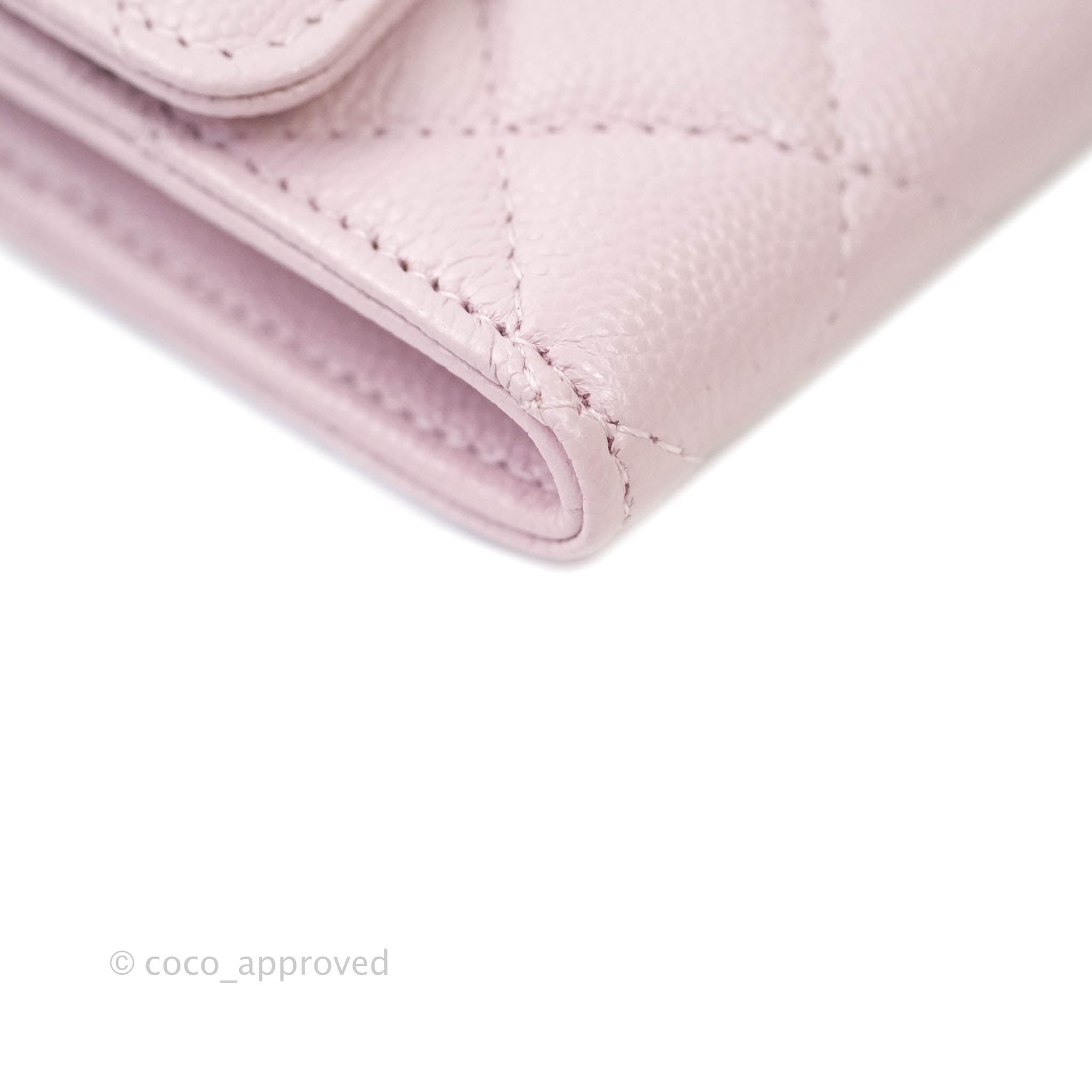 Chanel Caviar Quilted Flap Card Wallet in Lilac Rose Clair with Gold Hardware | 21S Collection | Perfect for Everyday Use & Luxury Gift Giving