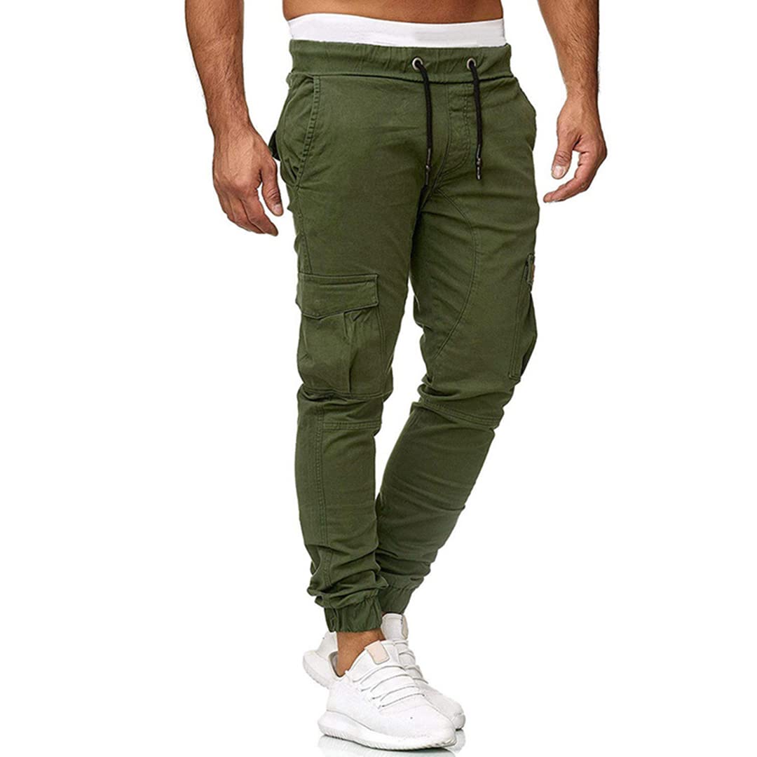 Men's Slim Fit Cotton Cargo Jogger Pants - Tapered Sweatpants with Pockets for Casual & Athletic Wear | Perfect for Gym, Running, Travel & Everyday Comfort