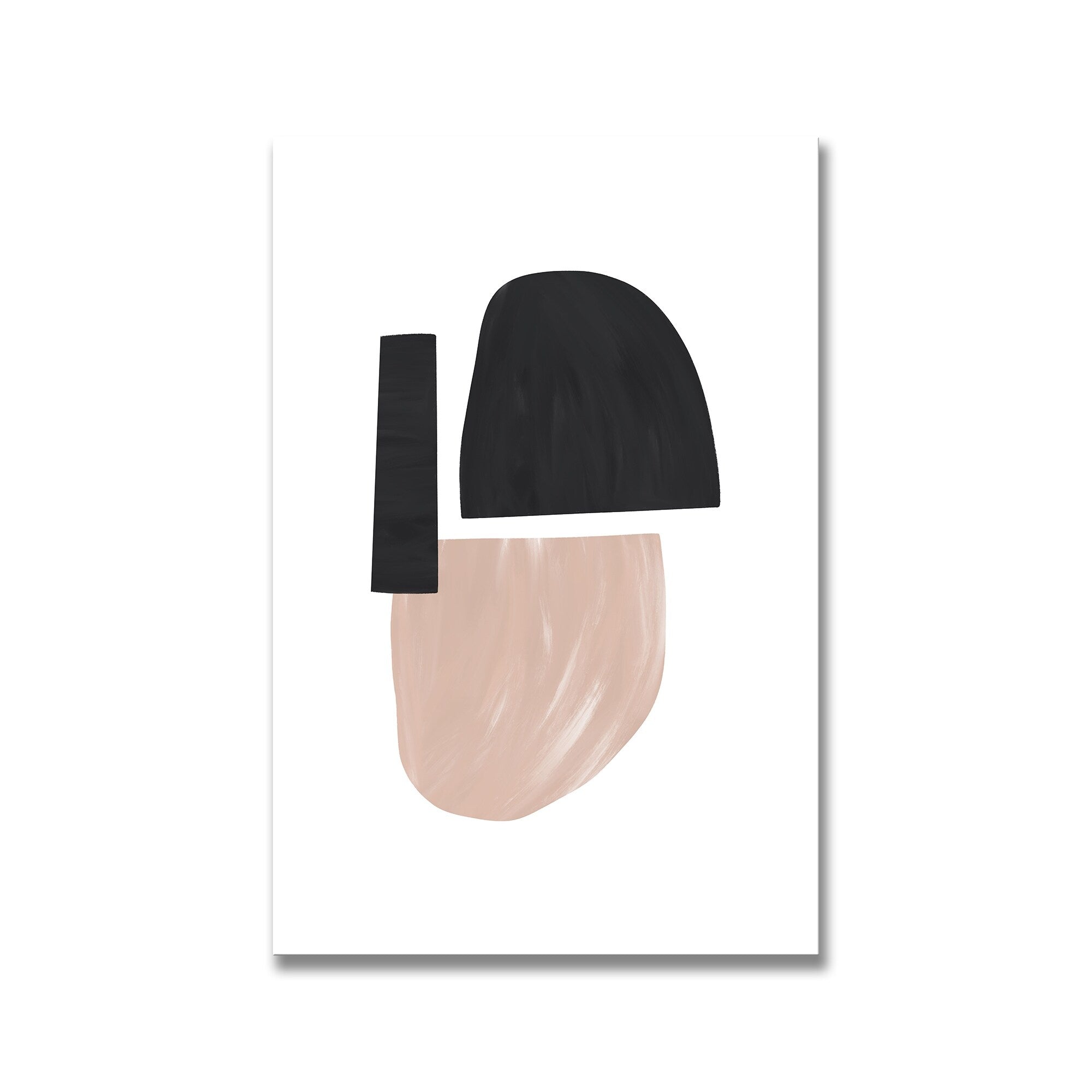 Black and Nude Abstract Shapes Framed Wall Art Print - Modern Home Decor for Living Room, Bedroom & Office - Uplusmestudio