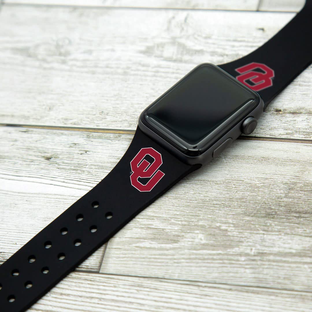 Oklahoma Sooners Silicone Sport Band for Apple Watch - Durable, Comfortable Fitness & Activity Tracker Wristband - Perfect for Running, Gym Workouts & Daily Wear