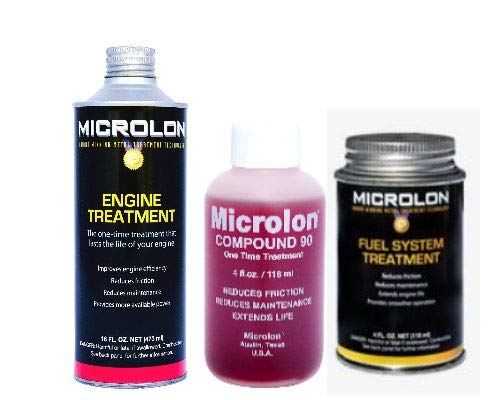 Microlon Engine Treatment Kit for Outboard Motors - Improves Performance & Extends Engine Life - Compatible with 4-Stroke Engines Up to 75 HP - Perfect for Marine Boating, Fishing & Water Sports