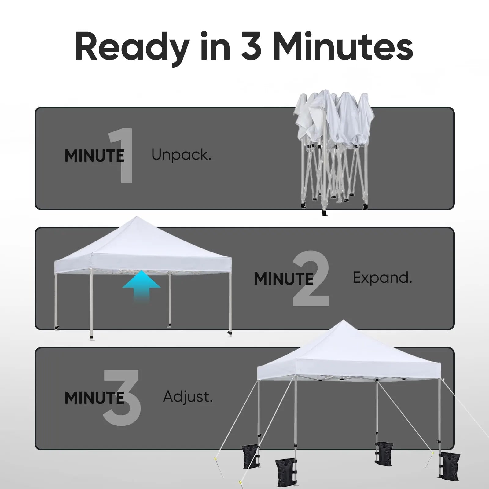 Heavy Duty Commercial Pop Up Canopy Tent - Waterproof Instant Shelter for Outdoor Events, Parties, Markets & Camping