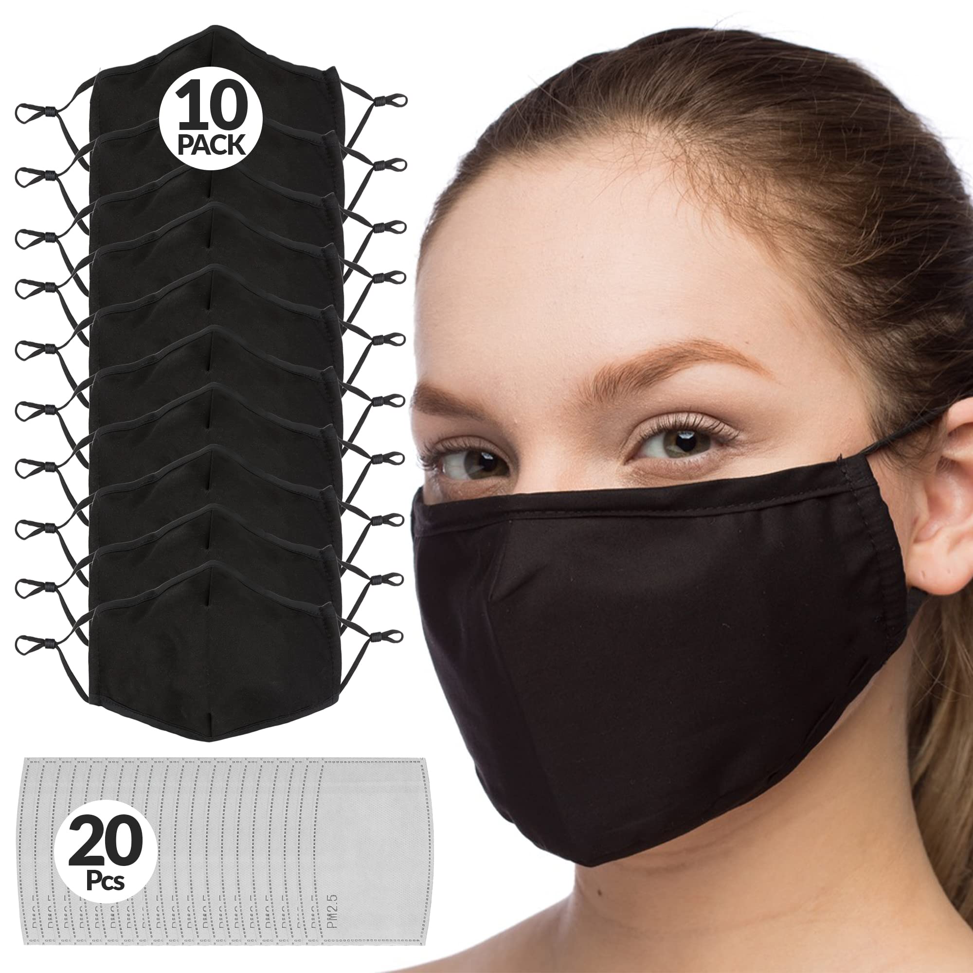 Laytun Reusable Breathable Protective Face Mask with Filter for Adults - Comfortable & Washable for Daily Use, Travel, and Outdoor Activities