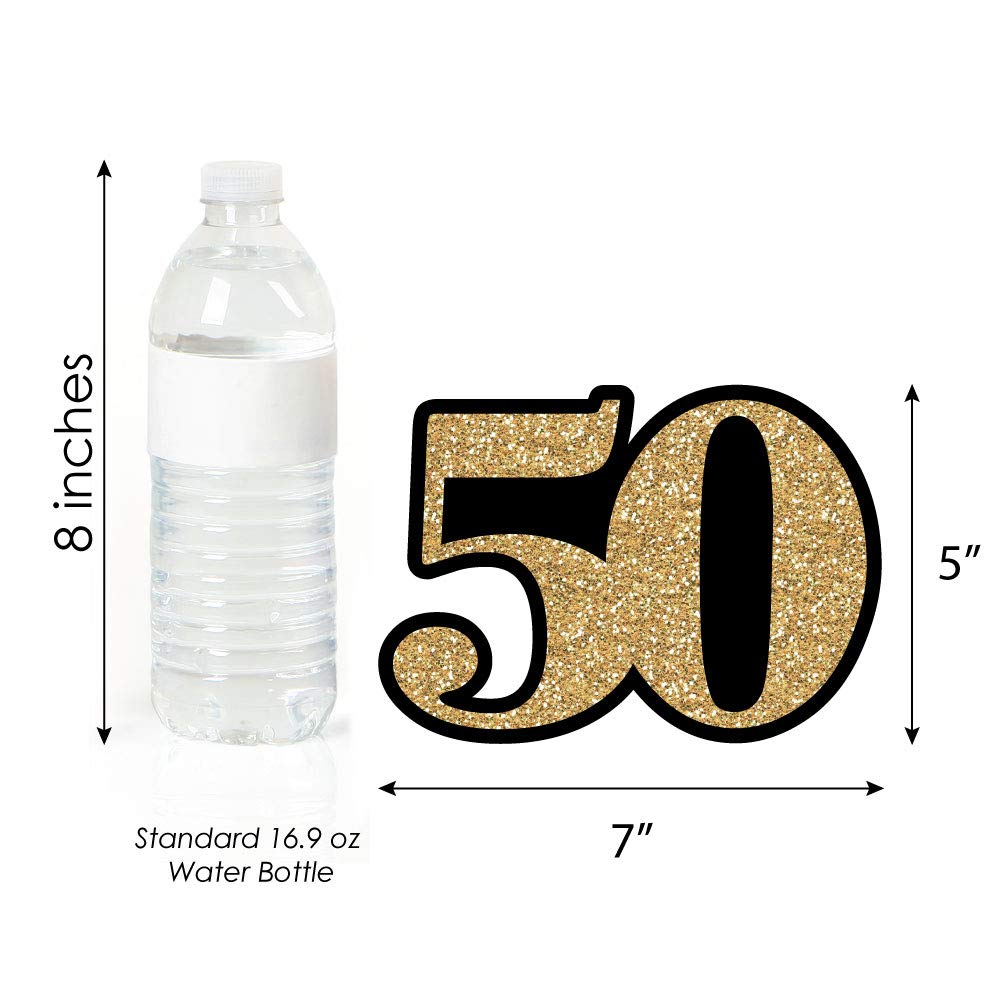 Big Dot of Happiness Adult 50th Birthday Party Decorations Kit - 20-Piece Gold DIY Party Supplies Set for Milestone Celebrations, Anniversaries & Special Occasions