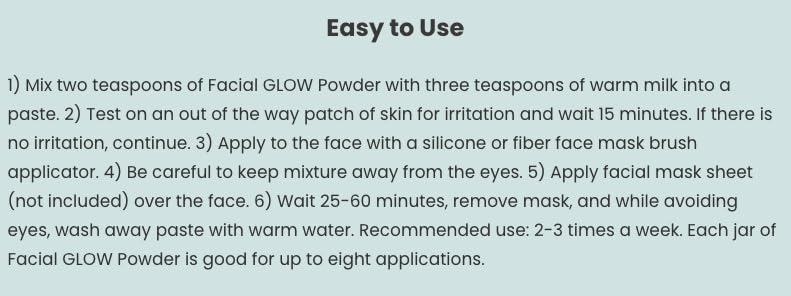 Facial GLOW Powder Facial Mask - Brightening & Exfoliating Treatment for Radiant Skin | Perfect for Spa Nights & Self-Care Routines