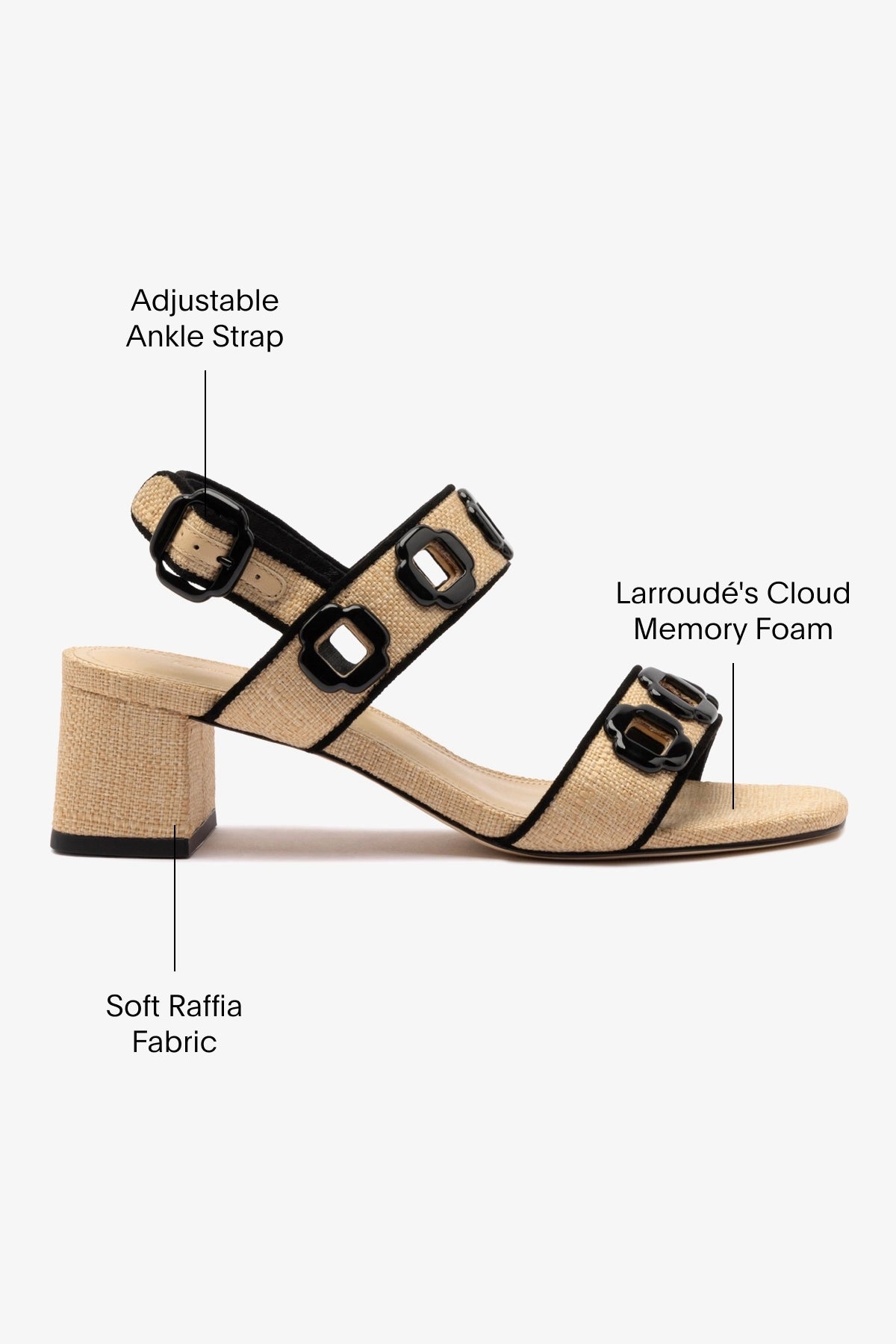 Stylish Milan Sandal in Beige Raffia with Black Trimming - Perfect for Summer Outfits, Beach Vacations & Casual Wear