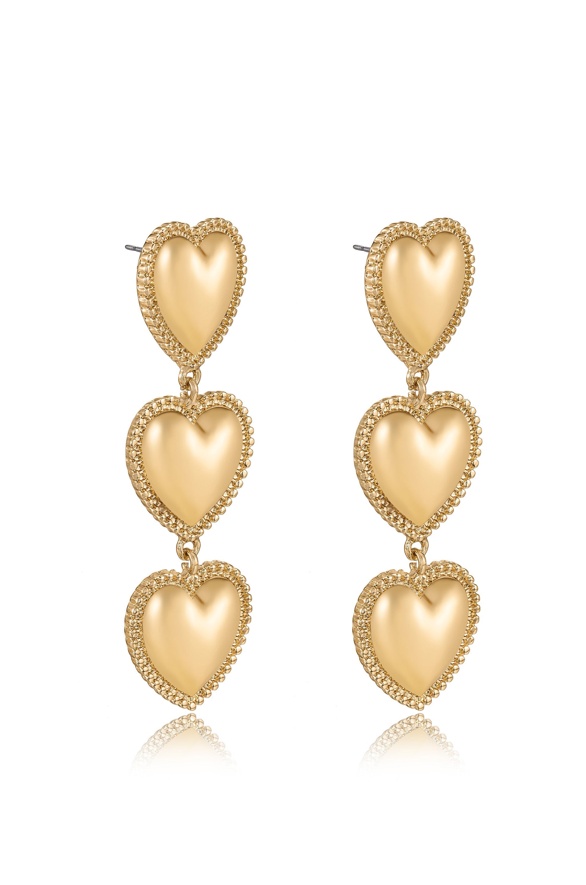 Golden Love Drop Dangle Earrings for Women - Romantic Heart-Shaped Jewelry Gift for Valentine's Day, Anniversary & Date Night