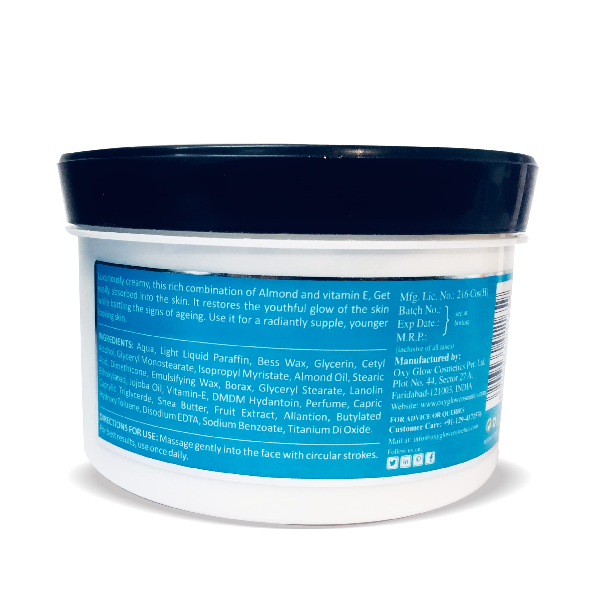 OxyGlow Herbals Vitamin E Enriched Fruit Face Massage Cream - 200g for Healthy Glowing Skin | Hydrating Night Cream, Anti-Aging Moisturizer for Dry & Sensitive Skin | Perfect for Daily Skincare Routine & Spa Treatments