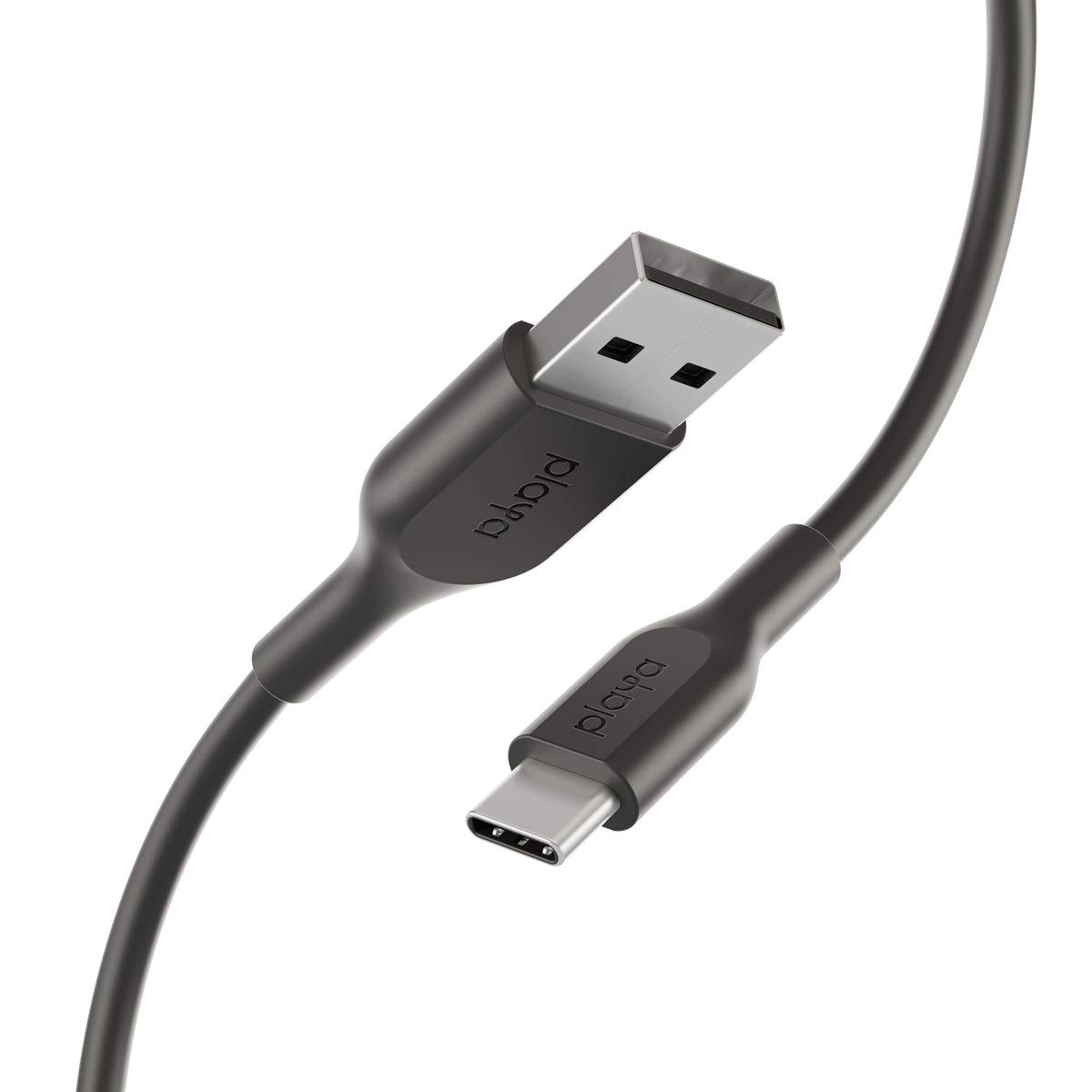 Premium USB-C to USB Cable 6ft - Fast Charging & Data Sync Compatible with Samsung Galaxy S20/S10/S9, Note10/Note9, Google Pixel 4/3, iPad Pro & More - Durable Nylon Braided Type C Charger Cord (Black) - Perfect for Home, Office & Travel Charging