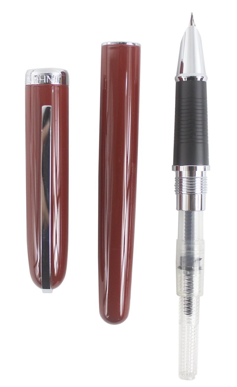 188 Fine Nib Fountain Pen with Case - Red for Writing & Gifting