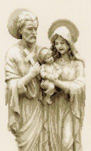 Vervaco Jesus, Mary & Joseph Cross Stitch Kit - Religious Embroidery Craft for Beginners & Experts - Perfect for Christmas Decorations, Gifts & Home Décor