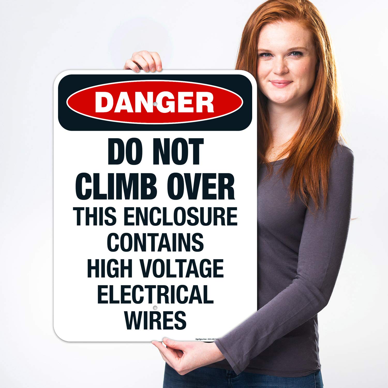 OSHA Approved 'Do Not Climb Over' Danger Sign - 18x24 Inch Rust-Free Aluminum Safety Sign - Fade Resistant for Indoor/Outdoor Use - Made in USA - Perfect for Construction Sites, Warehouses & Industrial Areas