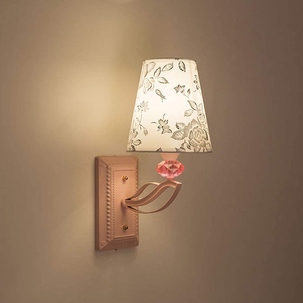 Vintage Wall Lamp with E27 Socket - Elegant LED Bedside Light for Bedroom, Living Room, Dining Hall (27cm Height, Fabric Shade) | Perfect for Corridor, Staircase & Study Decor