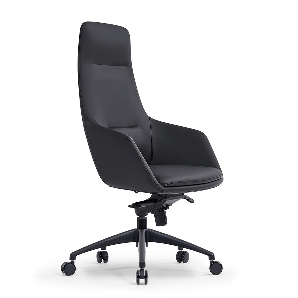 QUINN High Back Office Chair - Ergonomic Executive Desk Chair with Lumbar Support, Black - Perfect for Home Office, Gaming & Workspace Comfort