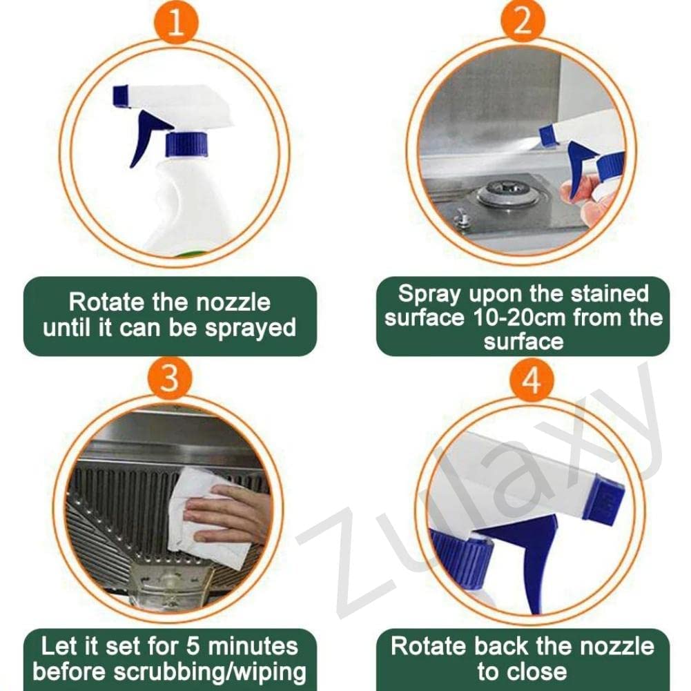 KGLIO Non-Toxic Kitchen Cleaner Spray - Powerful Degreaser for Oil & Grease Stain Removal on All Surfaces - Safe for Chimney, Sink, Grill, Exhaust Fan & More (500ml) - Perfect for Deep Cleaning & Daily Kitchen Maintenance