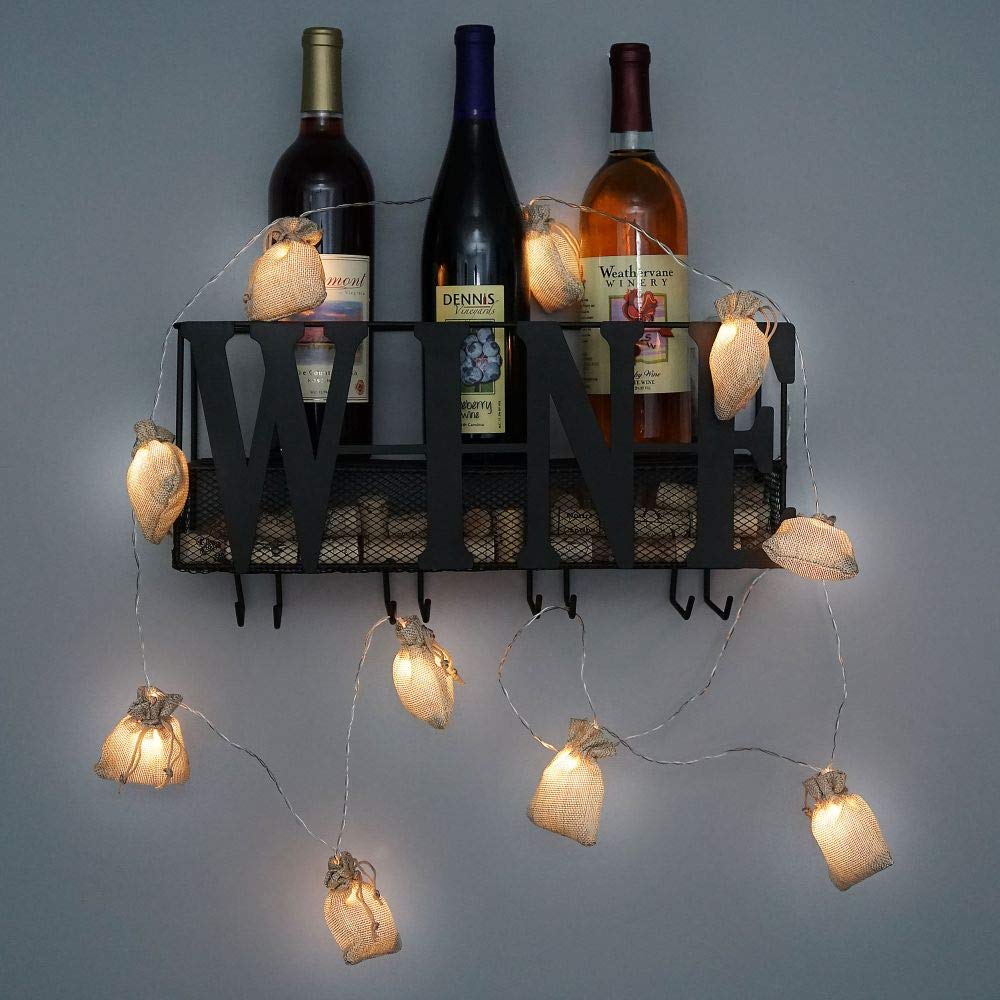 Southern Homewares Burlap Bag LED String Lights - 20ft Warm White Fairy Lights for Indoor/Outdoor Party Decor, Wedding, Backyard, Camping, Dorm Room & Home Ambiance Lighting