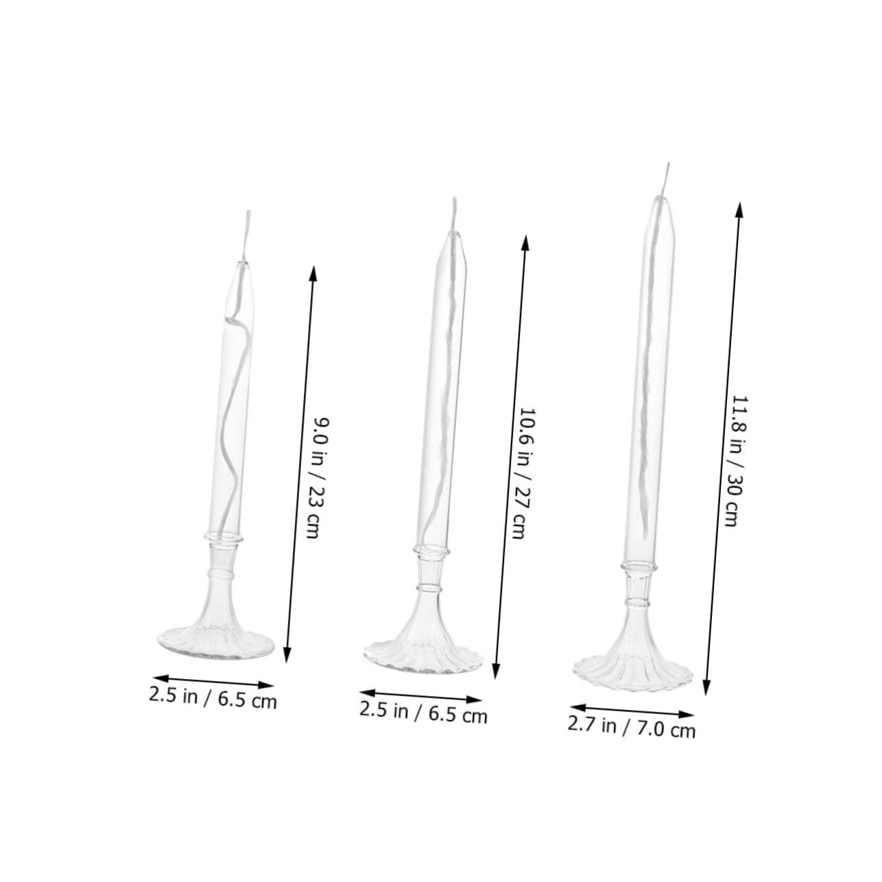 3-Piece Liquid Candle Set - High Borosilicate Glass Oil Lamps with European Style Menorah Design for Romantic Indoor Ambiance | Perfect for Home Decor, Dinner Parties & Relaxation