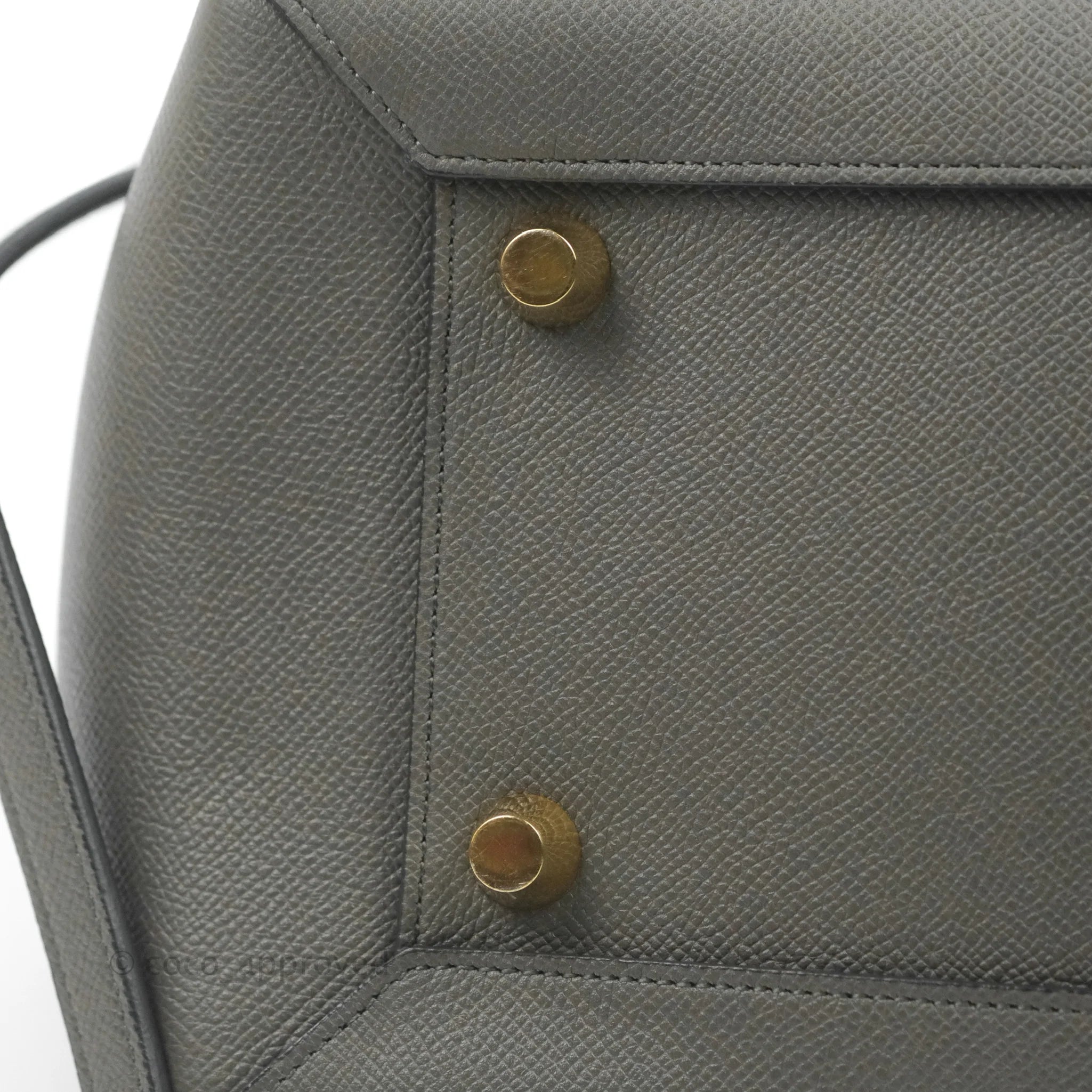 Celine Mini Belt Bag in Grey Grained Calfskin with Gold Hardware - Perfect for Everyday Use, Work & Travel