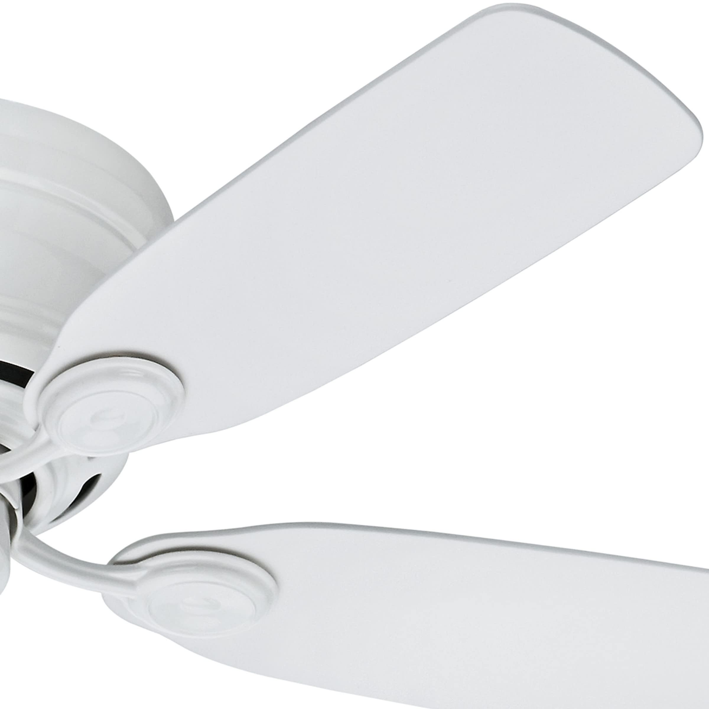 Hunter 51059 42-Inch Indoor Low Profile IV Ceiling Fan with Pull Chain Control, White Finish - Perfect for Bedrooms, Living Rooms & Home Offices