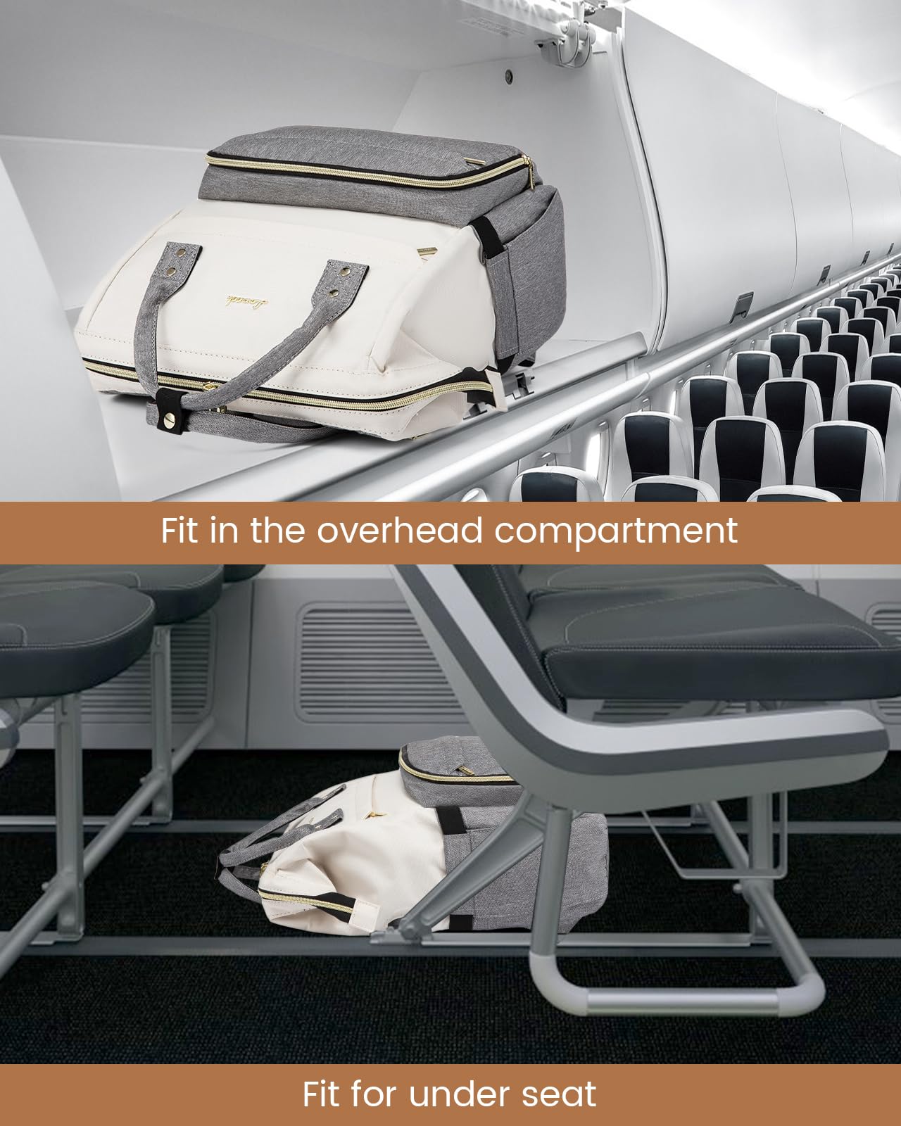 LOVEVOOK Stylish Laptop Backpack for Women - Fashionable Beige Grey Computer Backpack, Perfect for School, Work, Travel, and Daily Commute, Fits 15.6-Inch Laptop