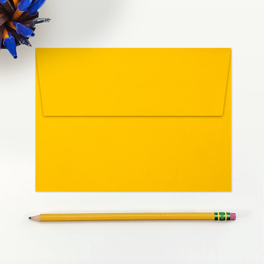 LUXPAPER A7 Printable Invitation Envelopes - 80 lb. Premium Sunflower Yellow - 5.25
