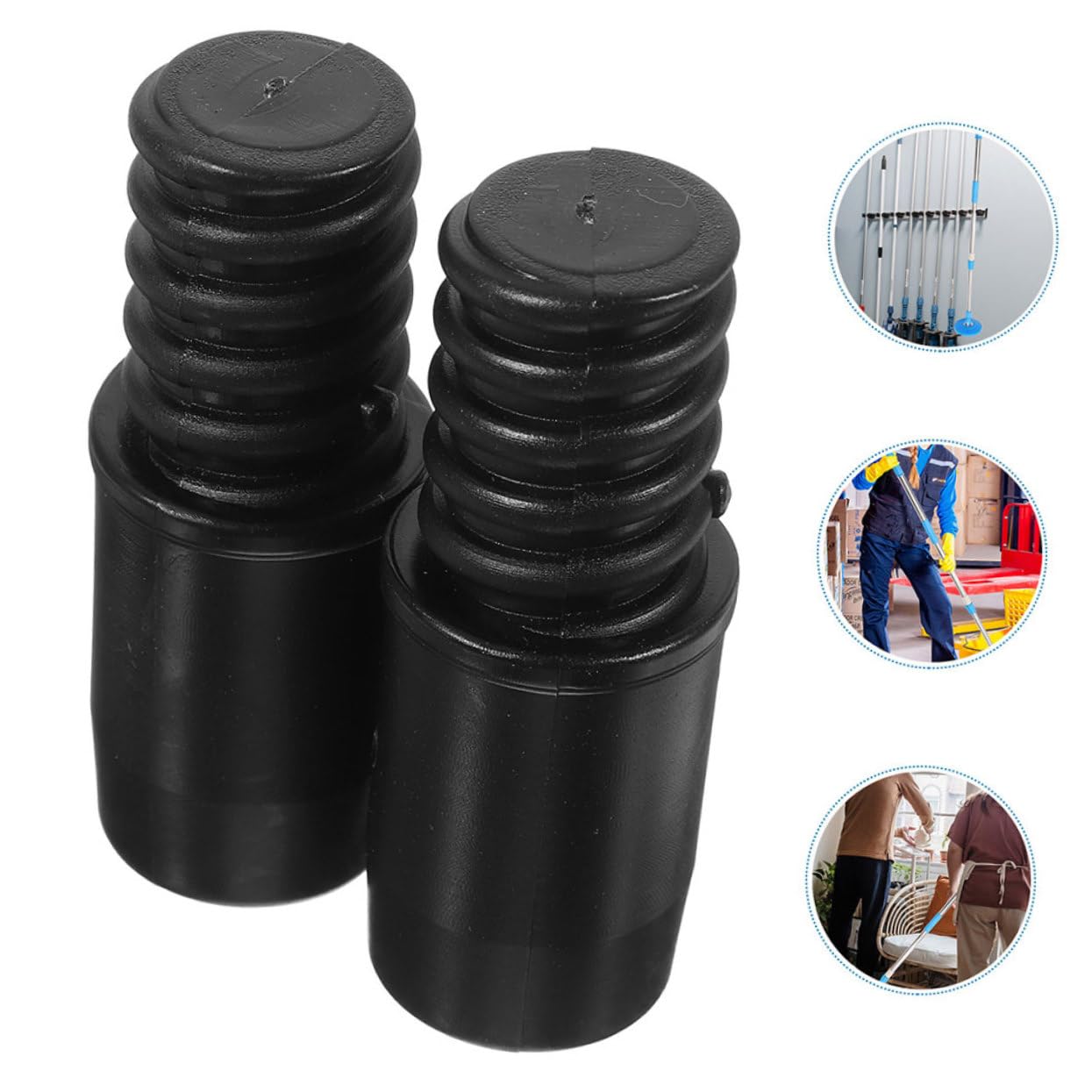 4 Pack 22mm Threaded Rod Adapter - Durable Plastic Replacement Tips for Extension Poles | Compatible with Painting, Cleaning & DIY Tools