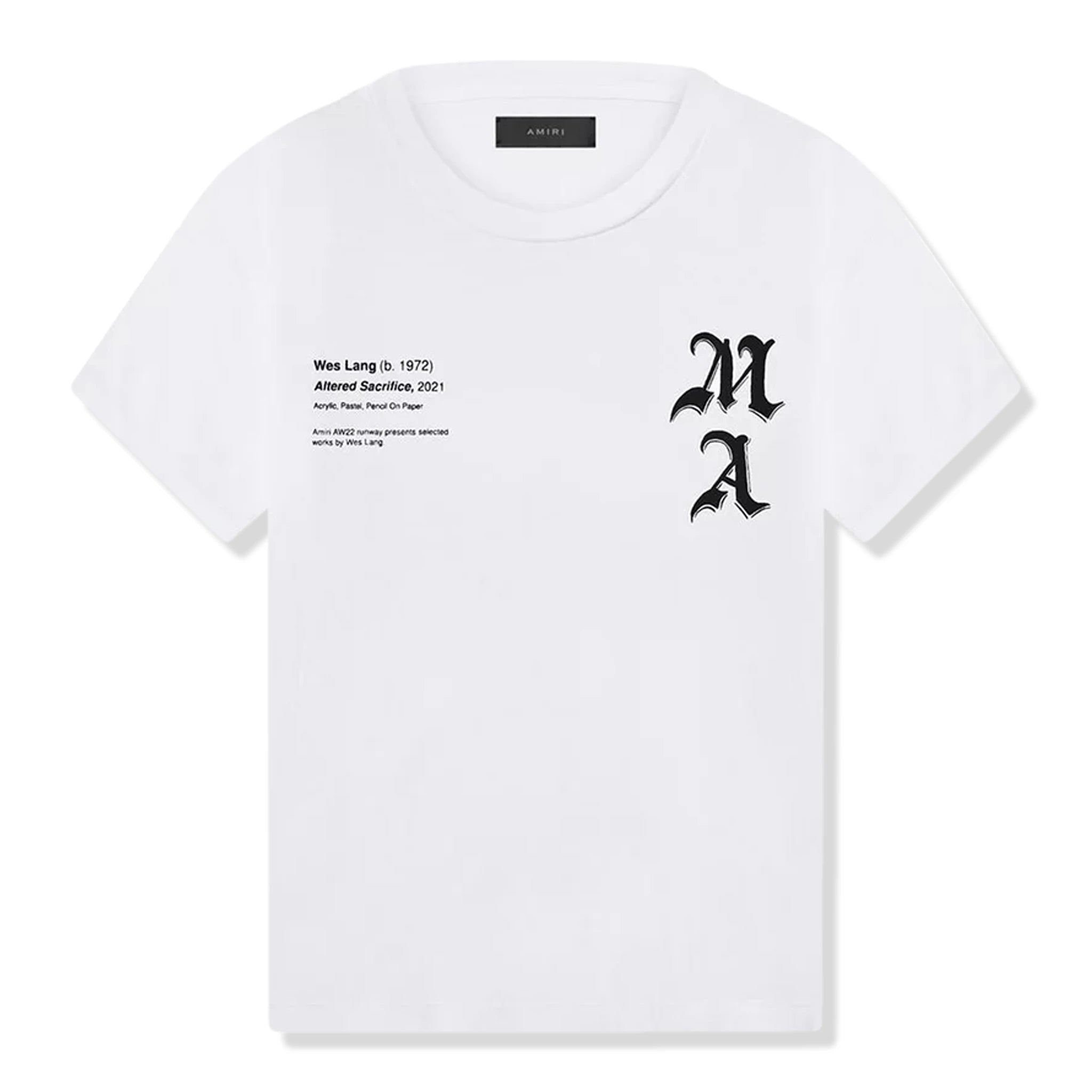 Amiri Wes Lang Checker Skull White Graphic T-Shirt for Men - Streetwear Fashion Tee for Casual Wear & Concert Outfits