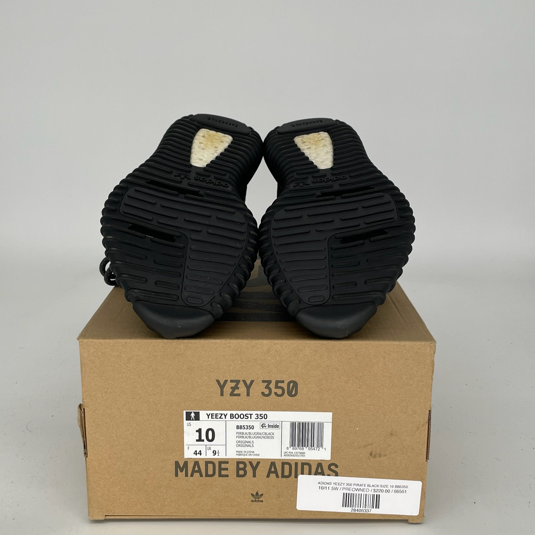 Adidas Yeezy Boost 350 V2 Pirate Black Men's Running Shoes Size 10 - Comfortable Sneakers for Casual Wear, Gym & Street Fashion