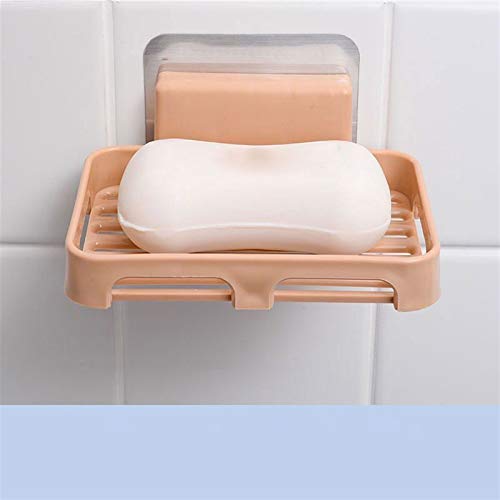 FEIMENGALL Wall Mounted Soap Dish with Drain - Bathroom & Kitchen Organizer, Sponge Holder, Soap Storage Rack - Hanging Soap Box for Shower, Sink Counter (Brown) - Perfect for Small Spaces & Clutter-Free Organization