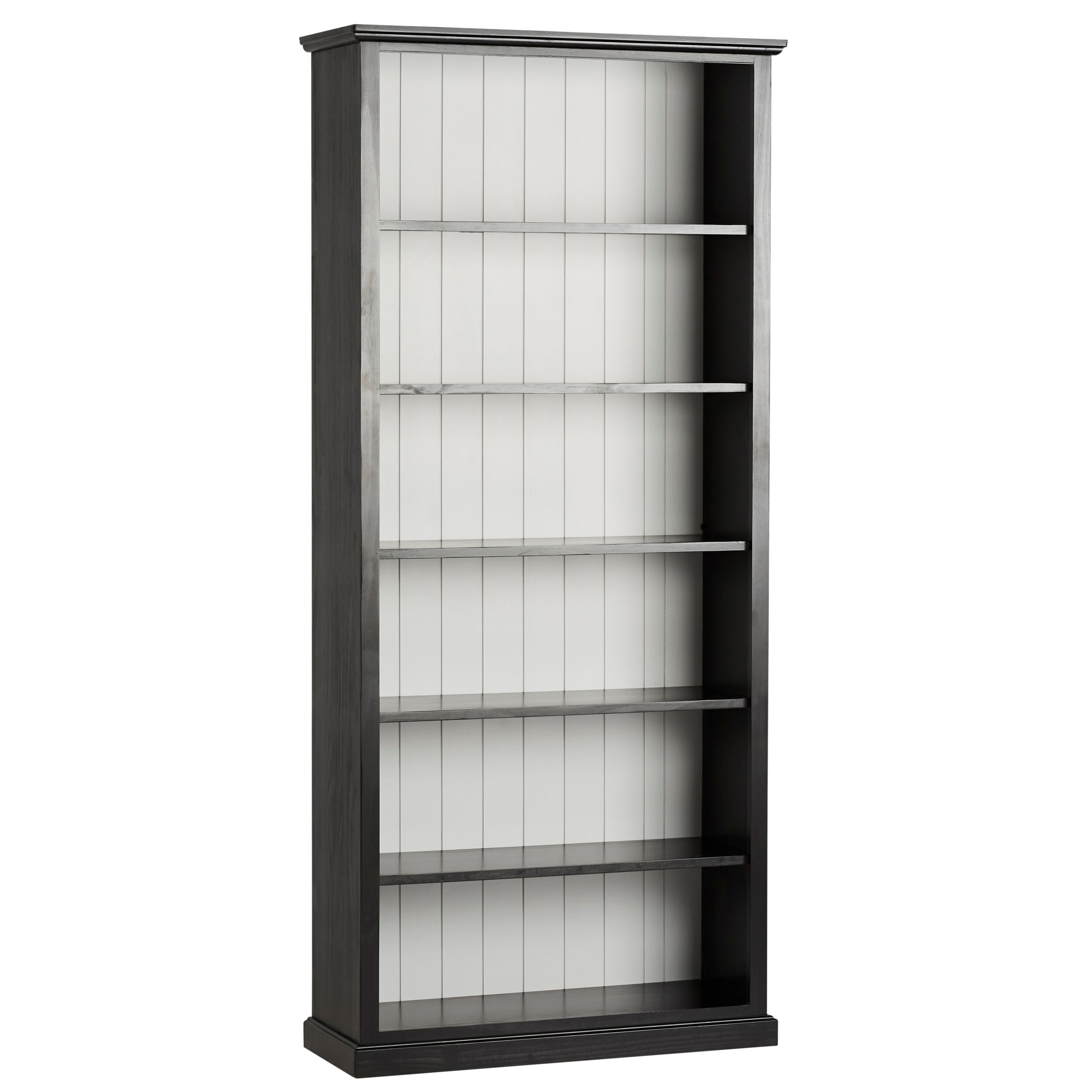 Armand Tall Bookcase 210 x 95cm Black - Modern Bookshelf for Living Room, Office & Bedroom Storage - Sturdy Wooden Shelving Unit with Adjustable Shelves