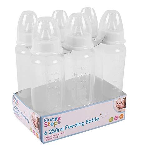 6 Pack Clear Baby Feeding Bottles - BPA Free, Leak Proof, Anti-Colic - Perfect for Newborns, Infants & Toddlers - Ideal for Breastmilk, Formula & Travel Use