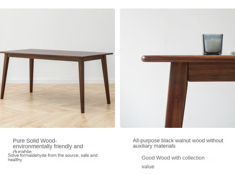 Premium Black Walnut Solid Wood Dining Table - Handcrafted Rustic Farmhouse Style - Perfect for Family Gatherings & Dinner Parties