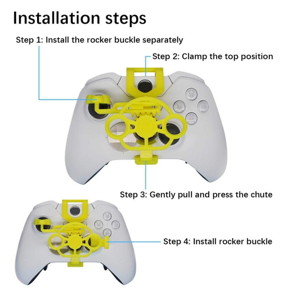 Xbox One S/X/Elite Mini Steering Wheel Controller - 3D Printed Racing Game Wheel Accessory for Enhanced Gaming Experience (Silver) | Perfect for Racing Games, Simulation Driving & Competitive Gaming