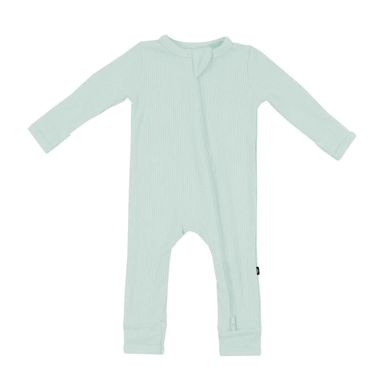 Kyte Baby Ribbed Zipper Romper - Soft Organic Cotton Baby Jumpsuit with Two-Way Zipper, Sage Green | Perfect for Newborns, Infants & Toddlers - Ideal for Playtime, Naptime & Photo Shoots