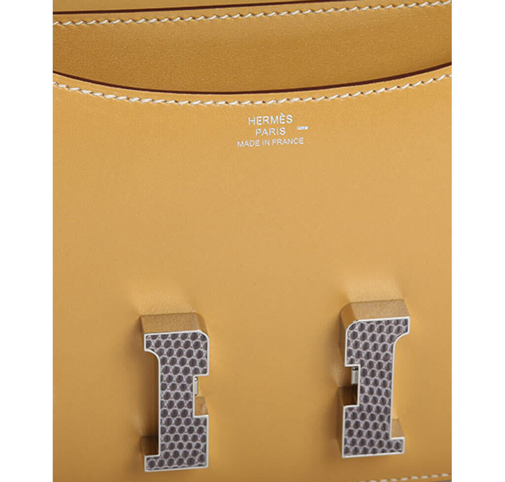 Authentic Hermès Constance 18 Bag in Caramel Box Leather - Luxury Crossbody Bag for Women, Perfect for Date Night & Special Occasions