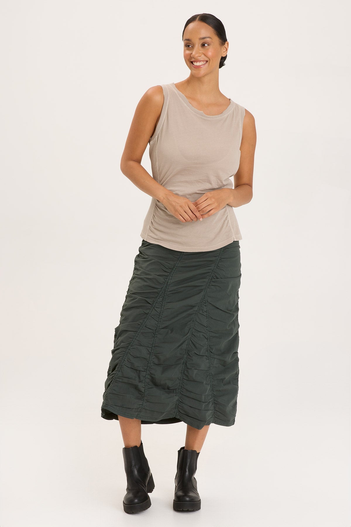 Gored Peasant Skirt for Women - Flowy Boho Midi Skirt with Elastic Waist | Perfect for Summer, Festivals & Casual Outfits