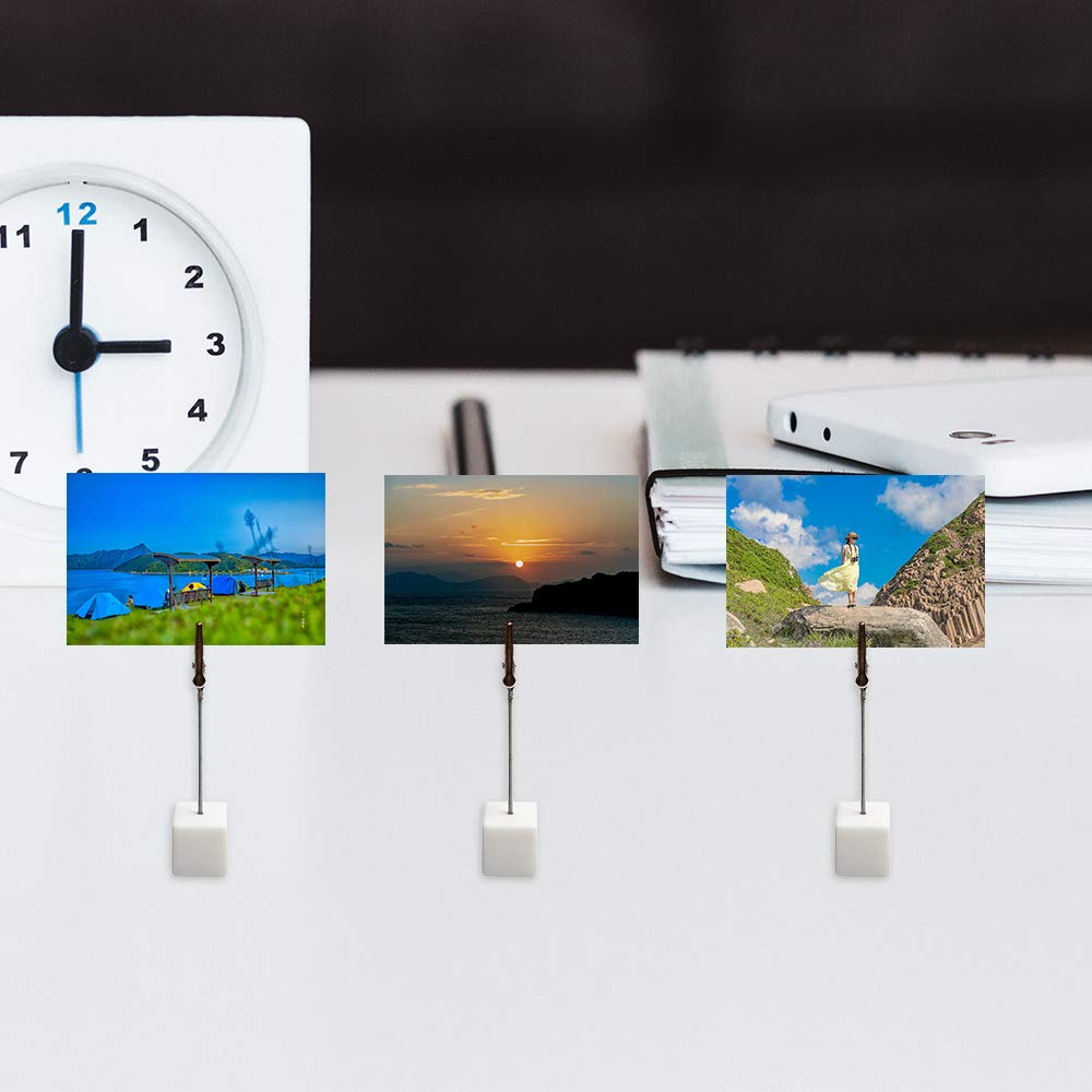 20pcs White Table Number Holders - Elegant Name Place Card Stands, Memo Clips & Menu Holders for Weddings, Parties & Restaurants - Perfect for Seating Cards, Photos & Notes