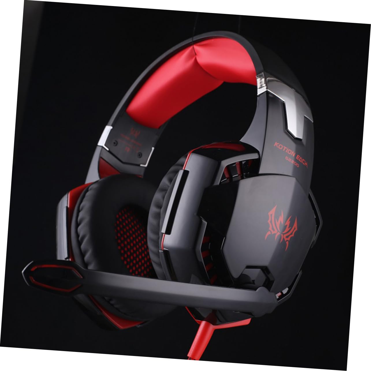 Best Gaming Headphones with Noise-Canceling Mic - Comfortable Over-Ear LED Headset for PC, PS5, Xbox (Black/Red) - Perfect for Streaming, Esports & Late-Night Gaming Sessions