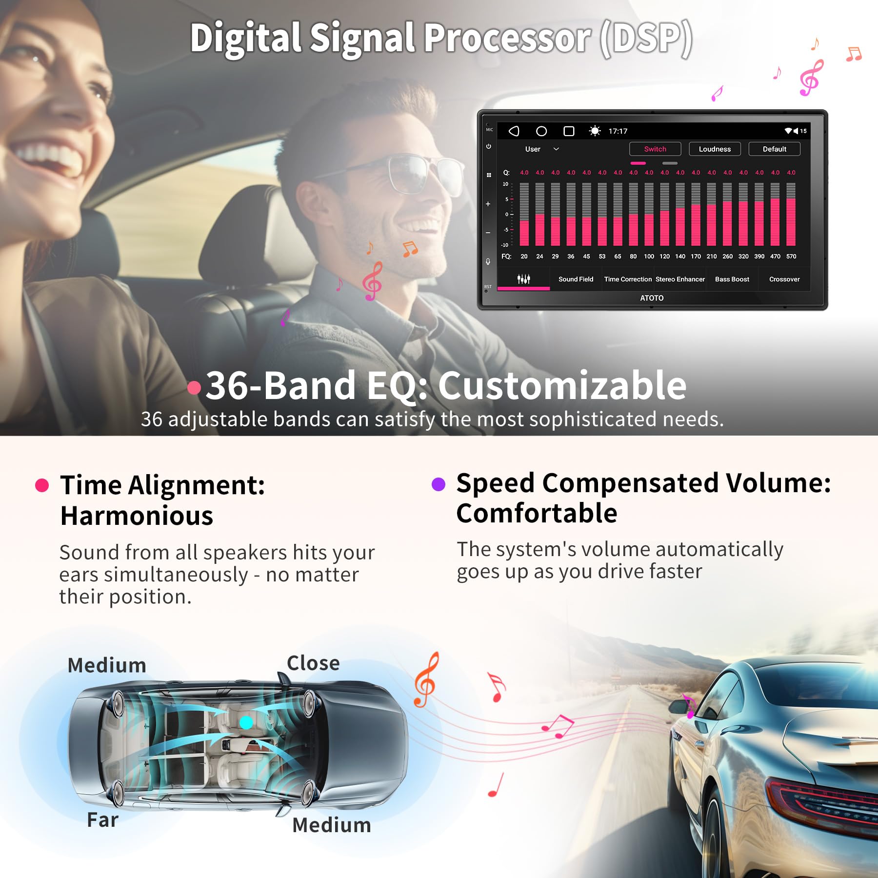 ATOTO A6 7-Inch Double DIN Android Car Stereo with 1280x720 QLED Touchscreen - Wireless Apple CarPlay & Android Auto - 4GB RAM + 64GB Storage - Dual Bluetooth, MirrorLink, GPS, WiFi/BT/USB Tethering (A6G2C7PP) - Perfect for Road Trips & Daily Commuting