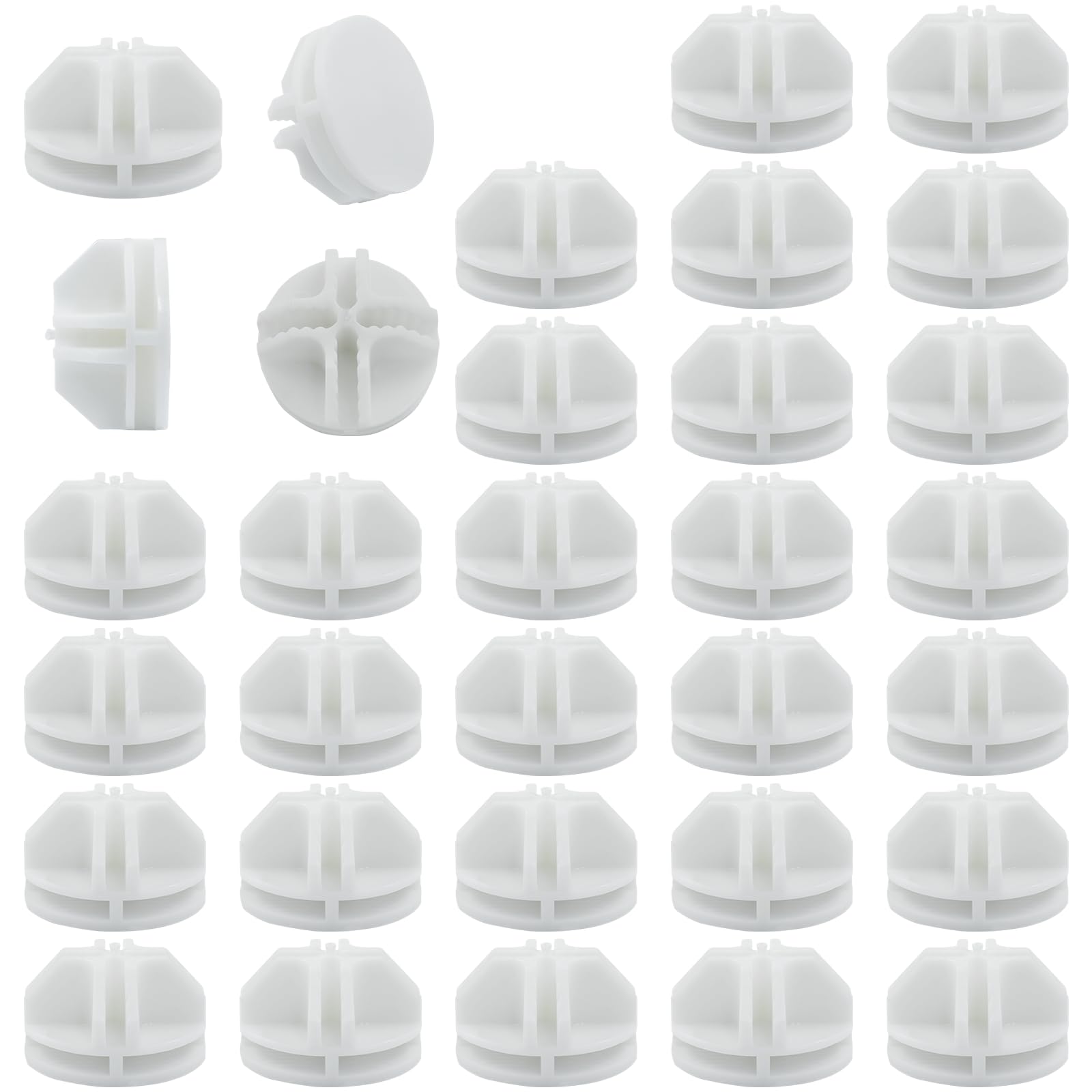 BokWin 52 Pcs White 36mm Wire Cube Storage Connectors - Plastic Corner Connectors for Modular Closet, Wire Shelf & Grid Organizer - Perfect for Home, Office & Garage Storage Solutions