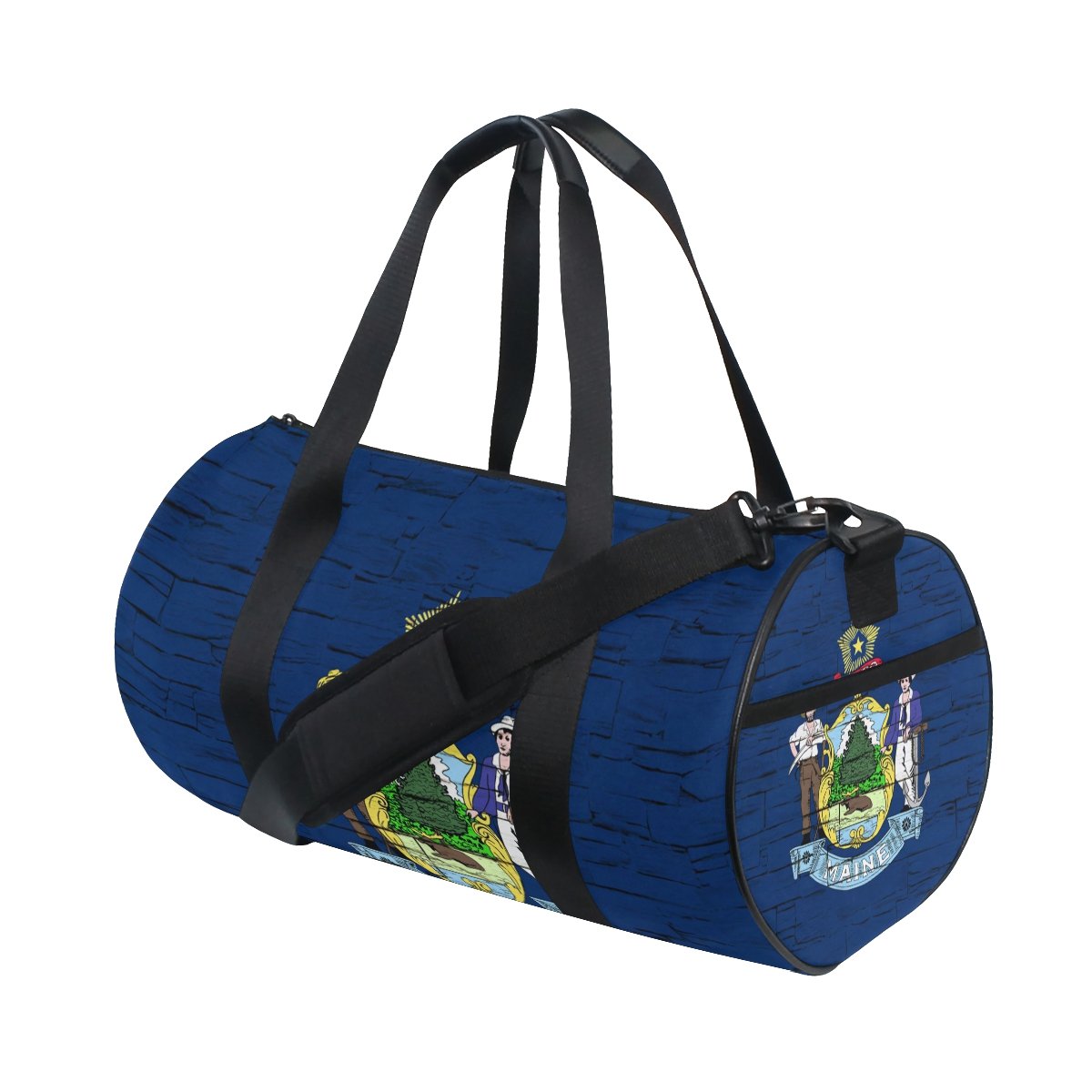 **Vintage Maine State Flag Distressed Travel Duffel Bag - Gym & Sports Shoulder Bag for Fitness, Workout, Camping & Outdoor Adventures**