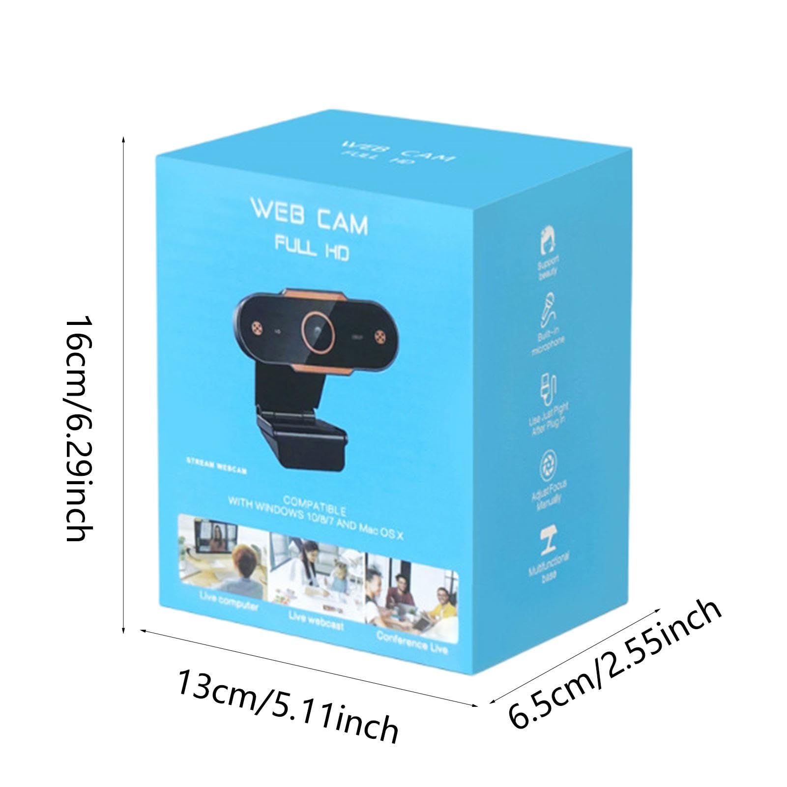 Jikiaci 1080P HD Webcam with Tripod Stand - Adjustable USB 2.0 Computer Camera for Laptop & Desktop - Perfect for Online Classes, Zoom Meetings, Video Conferencing, Live Streaming & Home Office Setup