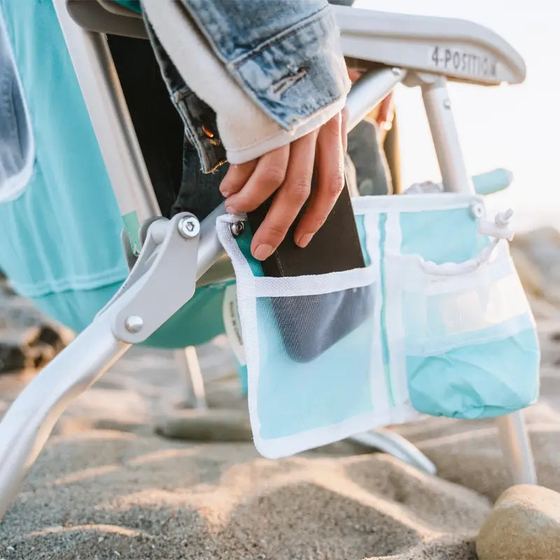 Bi Fold Beach Chair - Lightweight Portable Folding Chair for Outdoor, Camping, Travel & Relaxing at Beach, Park, Pool, or Backyard