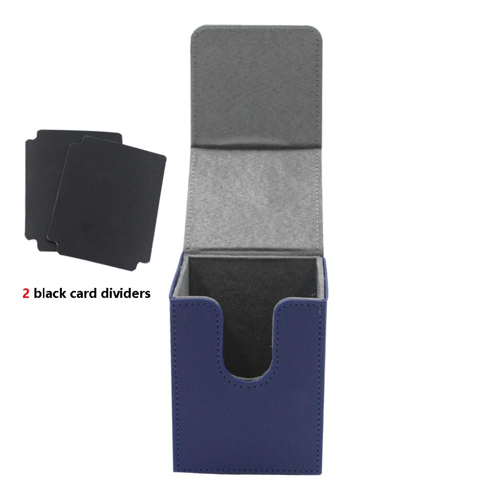 JDSZM Trading Card Storage Box - Holds 100 Collectible Cards - Durable Deck Box Case for MTG, Pokemon & Yugioh - Perfect for Game Nights & Card Collection Organization (Dark Blue)
