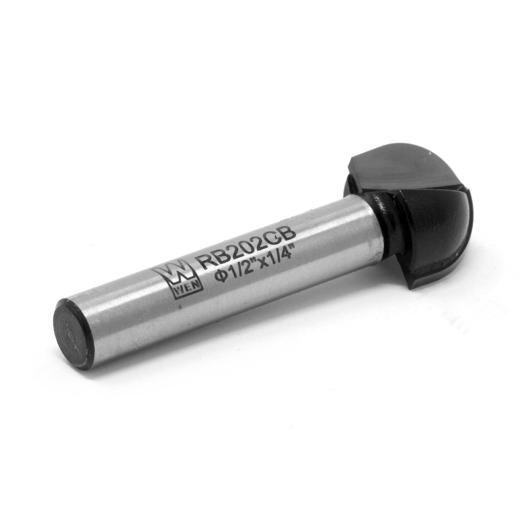 WEN RB202CB 1/2 Inch Core Box Carbide Tipped Router Bit with 1/4 Inch Shank - Perfect for Woodworking, Cabinetry, and Decorative Edge Profiling