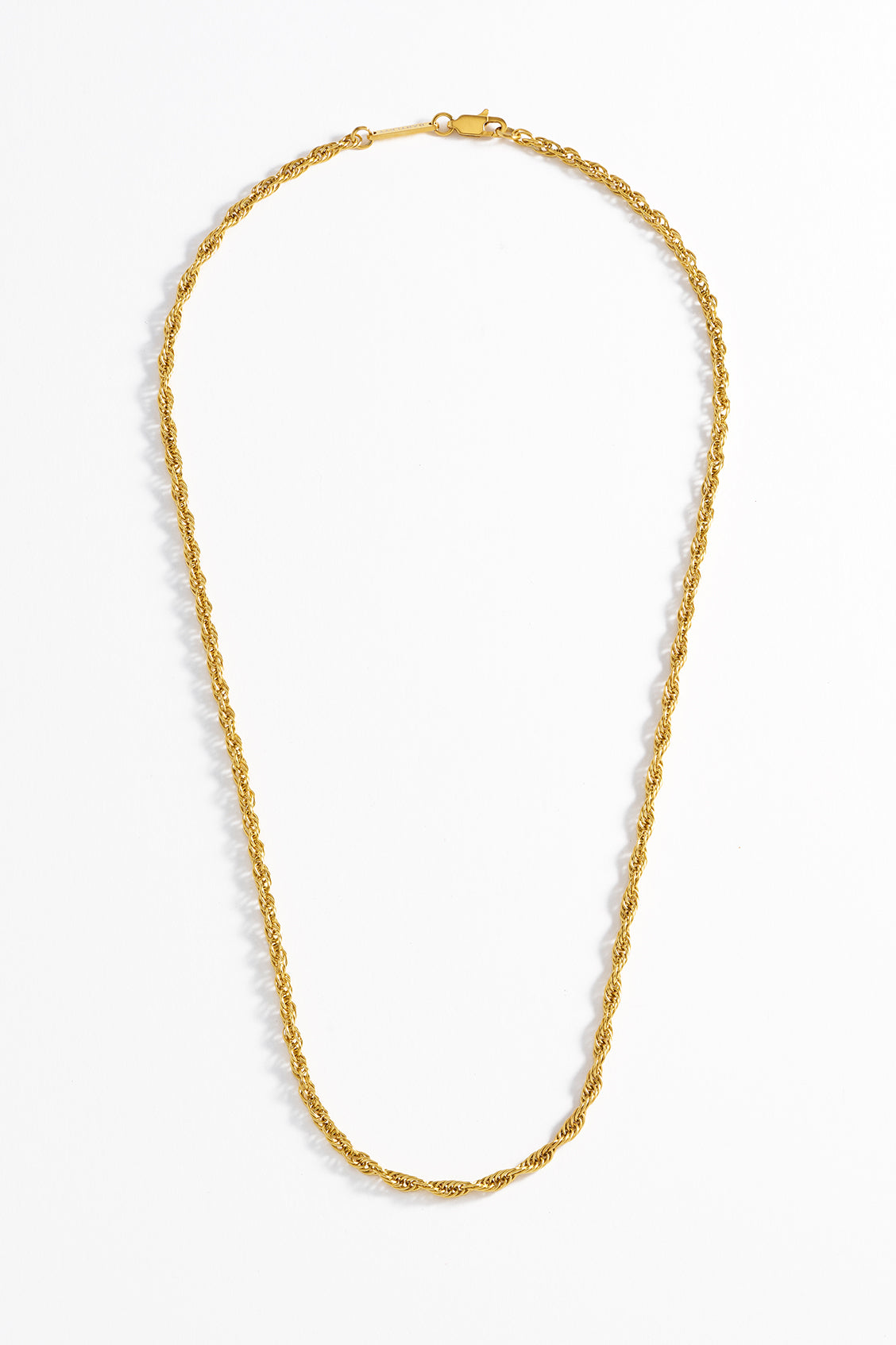 Stylish Men's Rope Chain Necklace 14K Gold Plated Stainless Steel Jewelry - Perfect for Gifts, Parties & Everyday Wear