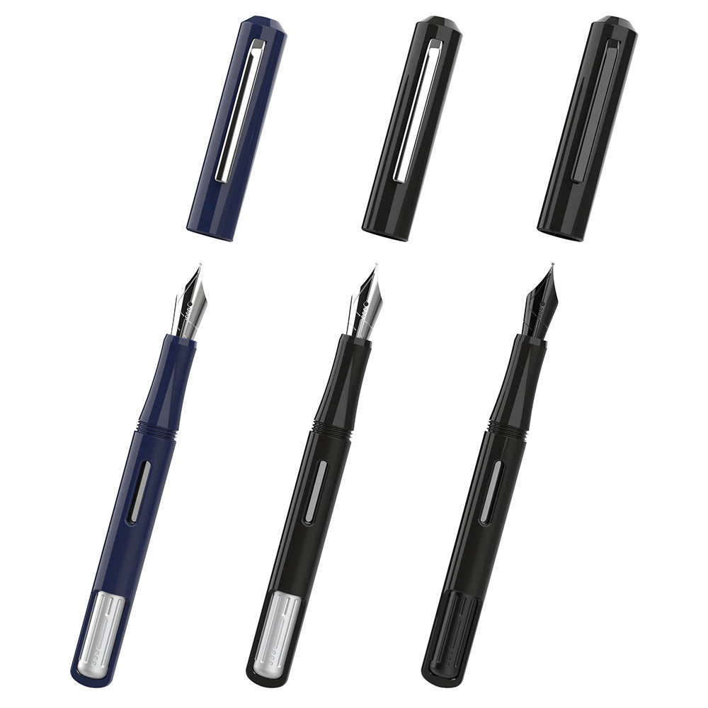 Premium Endless Captiva Stealth Fountain Pen - Smooth Writing Black Ink Pen for Professionals & Students - Perfect for Office, Journaling & Gift Giving