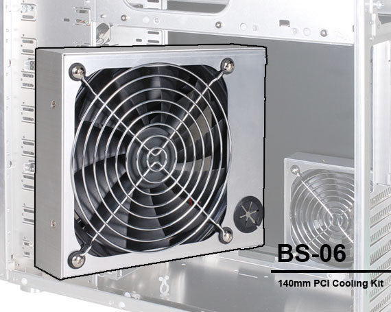 Lian Li 140mm PCI Cooling Fan Kit - Silver/All Black (BS 06X) for PC Case Cooling & GPU Temperature Control